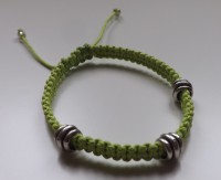Pulsera de algodón con barriletes metálicos ref. PA002