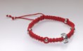 Pulsera de algodón con bolas y fajin en metal. ref.PA008